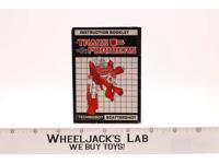 Scattershot Action Figure Instruction Manual Booklet 1987 Hasbro G1 Transformers