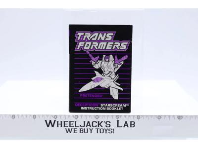 Starscream Pretender Action Figure Instruction Manual 1988 G1 Transformers