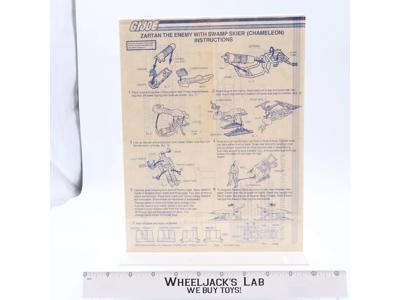 Swamp Skier 1984 ORIGINAL Instructions/ Blueprints G.I. Joe Hasbro Action Figure