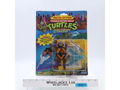 Sewer-Swimmin' Donatello Wacky Action TMNT 1990 Playmates NEW MOSC SEALED