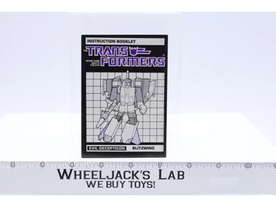 Blitzwing Instruction Manual Booklet 1985 Hasbro G1 Transformers