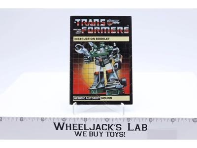 Hound Action Figure Vintage Instruction Manual 1985 Hasbro G1 Transformers