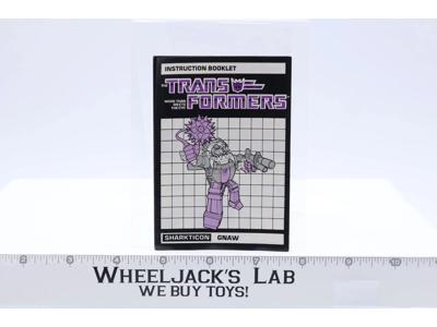 Gnaw Instruction Manual Booklet 1986 Hasbro G1 Transformers