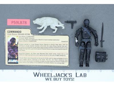Snake Eyes & Timber V2 100% Complete G.I. Joe 1985 Hasbro Vintage Action Figure