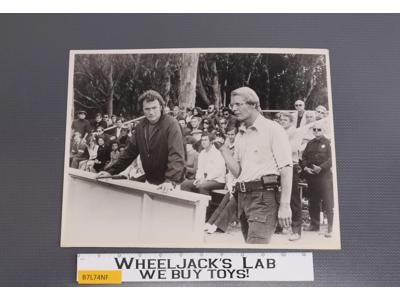 Clint Eastwood David Soul Shooting Range Photo 11" X 13.75" Vintage Photograph