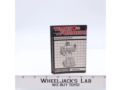 Camshaft Instruction Manual Booklet 1984 Hasbro G1 Transformers Action Figure