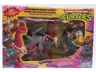 Cave Beast Bebop & his Bodacious Brontosaurus TMNT 1994 Playmates NEW SEALED