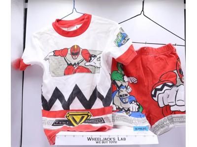 2-pc SET Pajamas Top & Shorts Youth Sz 12 Power Rangers Lost Galaxy 1999 Saban