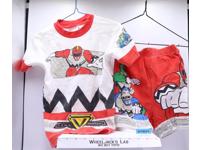 2-pc SET Pajamas Top & Shorts Youth Sz 12 Power Rangers Lost Galaxy 1999 Saban