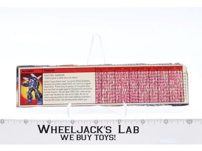 Tracks Tech Spec 1985 Vintage Hasbro G1 Transformers Action Figure