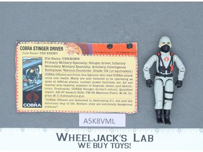 Cobra Stinger Driver V1 100% Complete G.I. Joe 1984 Hasbro Vintage Action Figure