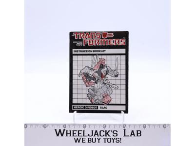 Slag Figure Instruction Manual Booklet 1985 G1 Transformers
