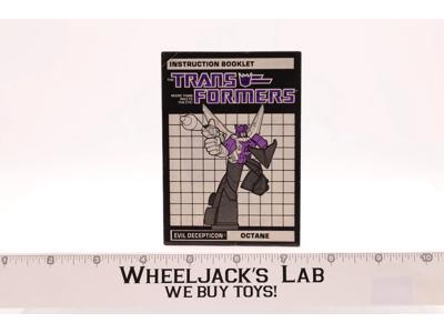 Octane Instructions Manual Booklet 1986 Hasbro G1 Transformers Vintage Figure