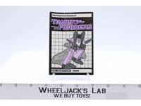 Dirge Action Figure Instruction Manual Booklet 1985 Hasbro G1 Transformers