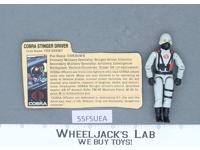 Cobra Stinger Driver V1 100% Complete G.I. Joe 1984 Hasbro Vintage Action Figure