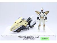 White Dino Thunder Raptor Cycle Bike Power Rangers 2003 Bandai w/ Ranger
