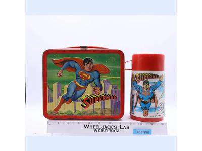 Superman DC Comics Metal Lunch Box 1978 Aladdin Industries w/ THERMOS