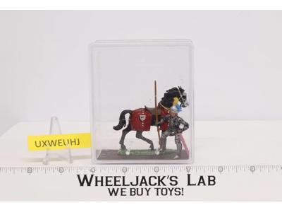 Soldier on Black Horse Red Elastolin by Preiser 2.5" NIB #6290 Made in Germany