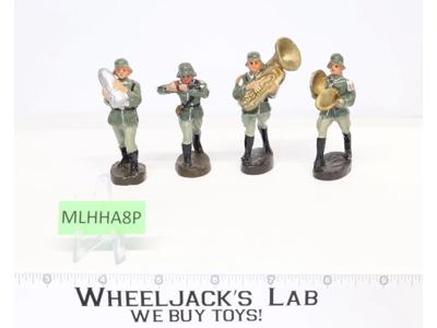 Marching Band Soldiers (4) 3" Composition Miniatures Elastolin Germany Painted