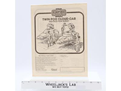Twin Pod Cloud Car Instructions Manual ORIGINAL1980 Star Wars Kenner