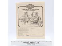 Twin Pod Cloud Car Instructions Manual ORIGINAL1980 Star Wars Kenner
