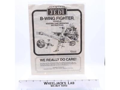 Star Wars B-Wing Fighter Instruction Manual 1984 ROTJ Vintage Kenner