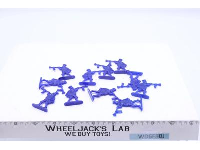 Lot of 11 Blue Roman Soldiers W/Bugle & Shield 1970s Lucky Products Toy Soldiers