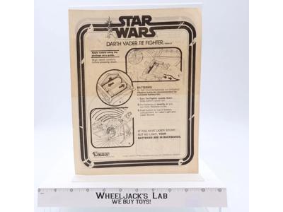 Kenner 1979 Darth Vader TIE Fighter Instructions Vintage