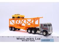 Kenworth Semi SILVER W/Car Trailer & Car 1980 Schaper Stomper 4X4 Road Kings