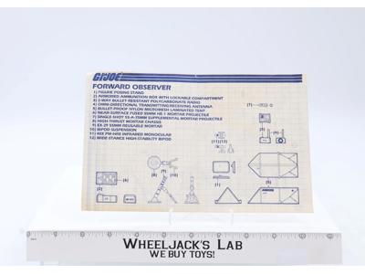 Forward Observer 1985 ORIGINAL Instructions Blueprints G.I. Joe