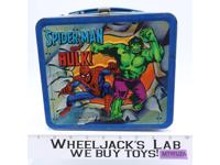 Spider-Man Hulk Captain America Metal Lunch Box 1980 Aladdin No Thermos