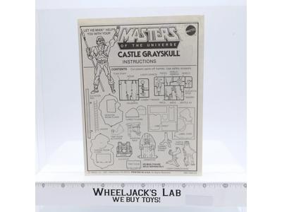 Castle Grayskull Instructions MOTU Masters Of The Universe 1981 Vintage