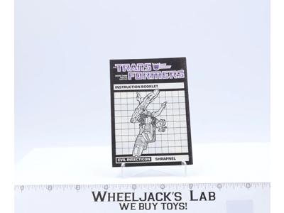 Shrapnel Action Figure Instruction Booklet Manual 1984 Vintage G1 Transformers