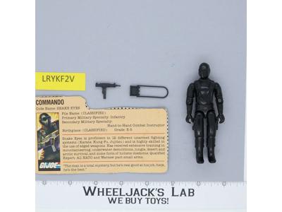 Snake Eyes V1.5 Swivel Arms 100% Complete G.I. Joe 1983 Hasbro Vintage Figure