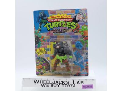 Machine Gunnin' Rocksteady Wacky Action TMNT Turtles 1989 Playmates UNPUNCHED
