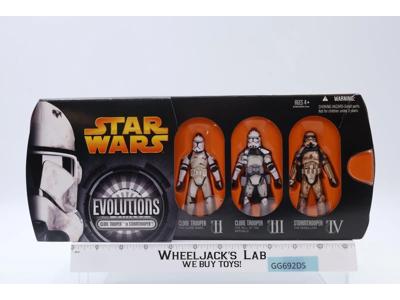 Clone Trooper to Stormtrooper 3 Pack Star Wars Evolutions 2005 Hasbro NEW SEALED