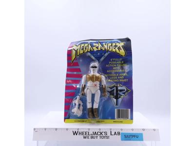 White Ranger Mega Rangers MR 6" Fully Poseable Moveable Bootleg MOSC w/Cardback