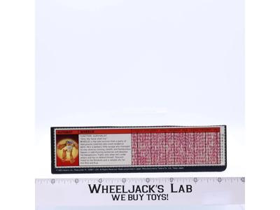 Wheelie Action Figure Tech Specs 1986 Vintage Hasbro G1 Transformers