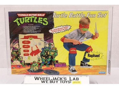 Raphael Turtle Battle Fun Set AFA HIGHEST GRADED 80+ POP 1 TMNT Playmates NEW