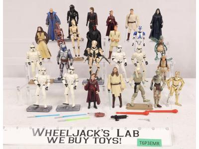 Lot of 26 Modern Star Wars 1990-2010s Hasbro Action Figures + Accessories