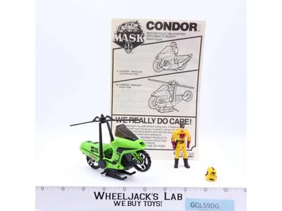 Condor W/Brad Turner 100% Complete Short Helmet M.A.S.K.1986 Kenner Vehicle