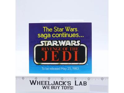 The Saga Continues Paper Insert ORIGINAL Star Wars ROTJ 1982 Kenner