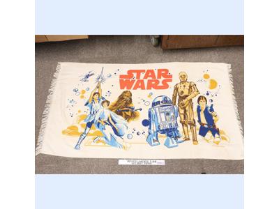 Star Wars Beach Towel Luke Leia C-3PO Chewbacca Han Solo 1970s Vintage 52 x 27