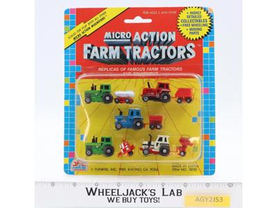 Micro Action Farm Tractors Set of 10 Pieces 1989 FunRise NEW MOSC SEALED