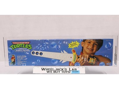 Turtle Bubble Sword AFA Qualified 85 TMNT 1992 Playmates Roleplay Toy Vintage