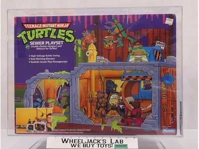 Sewer Lair Playset AFA GRADED 80 TMNT 1989 Playmates NEW SEALED