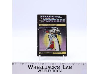 Megatron Action Figure Vintage Instruction Manual 1985 Hasbro G1 Transformers