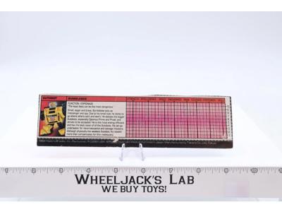 Bumblebee Action Figure Robot Tech Spec 1984 Vintage Hasbro G1 Transformers