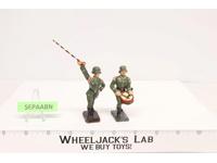(2) German Soldiers 2.75" 3" Elastolin Vintage Schusso Lineol Military Drummer