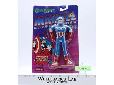 Captain America Marvel Comics Bend-Ems 1991 Just Toys NEW MOSC SEALED